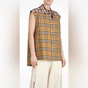 Burberry Contrast Check Sleeveless shirt